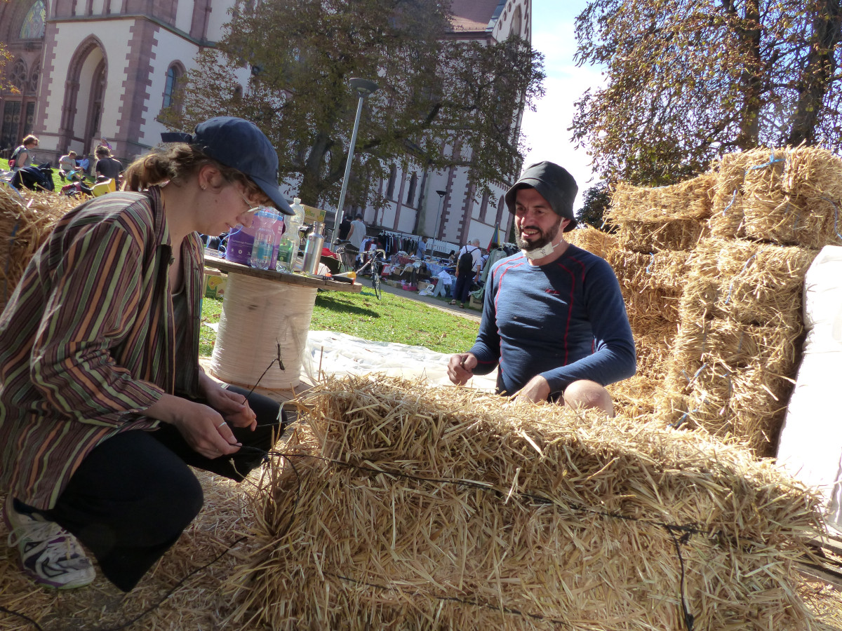 Culture Kiosk BuildWith Days Straw Bale Insulation