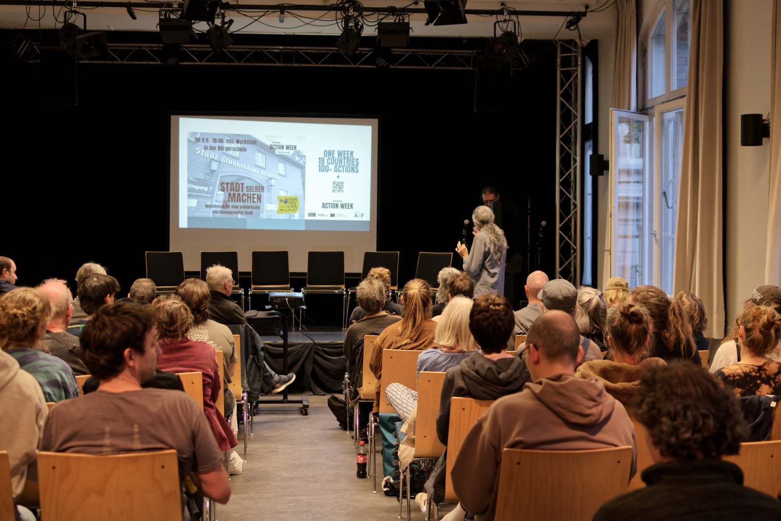 Audience looking at presentation 